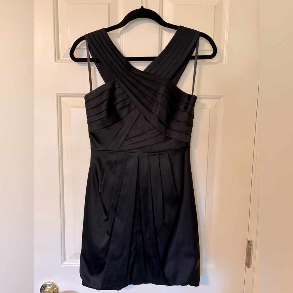 Black Satin BCBGMaxAzria Dress - Size 2